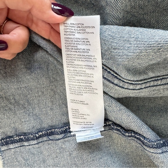 NWOT Free People Women's "Throwback Hooded Denim Knit Jacket" Boho Crop Size S - Picture 11 of 12